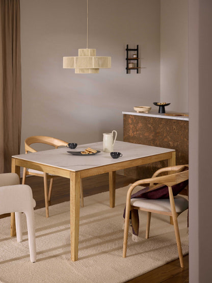 Jackvaro Dining Table with Marble-Look Tabletop, in Various Sizes