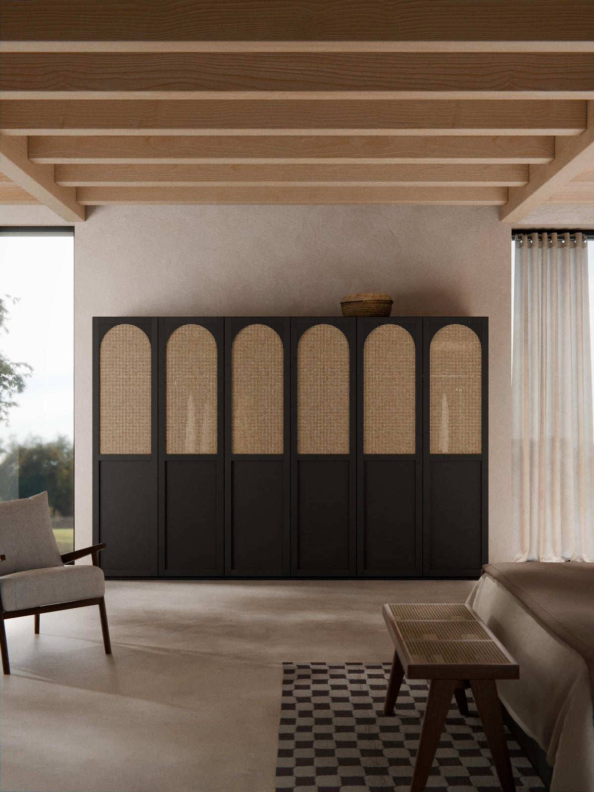 Jeanova Modular Hinged-Door Wardrobe, 300 cm Wide, in Various Sizes