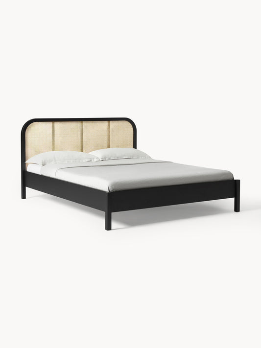 Jonvaro Wooden Bed with Vienna Cane Headboard