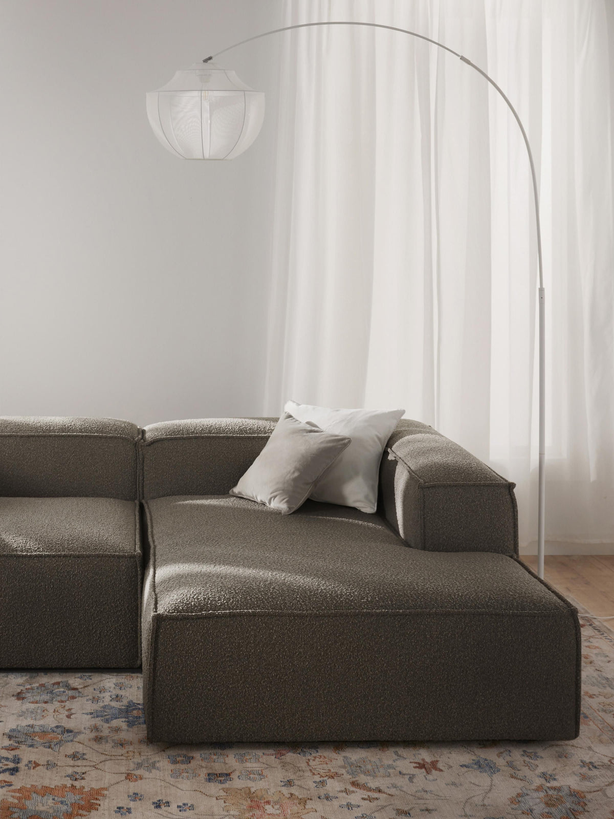 Lennvik Bouclé Corner Ottoman Module
