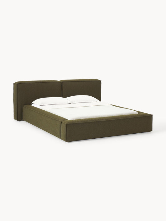 Lennvik Bouclé Upholstered Bed with Storage