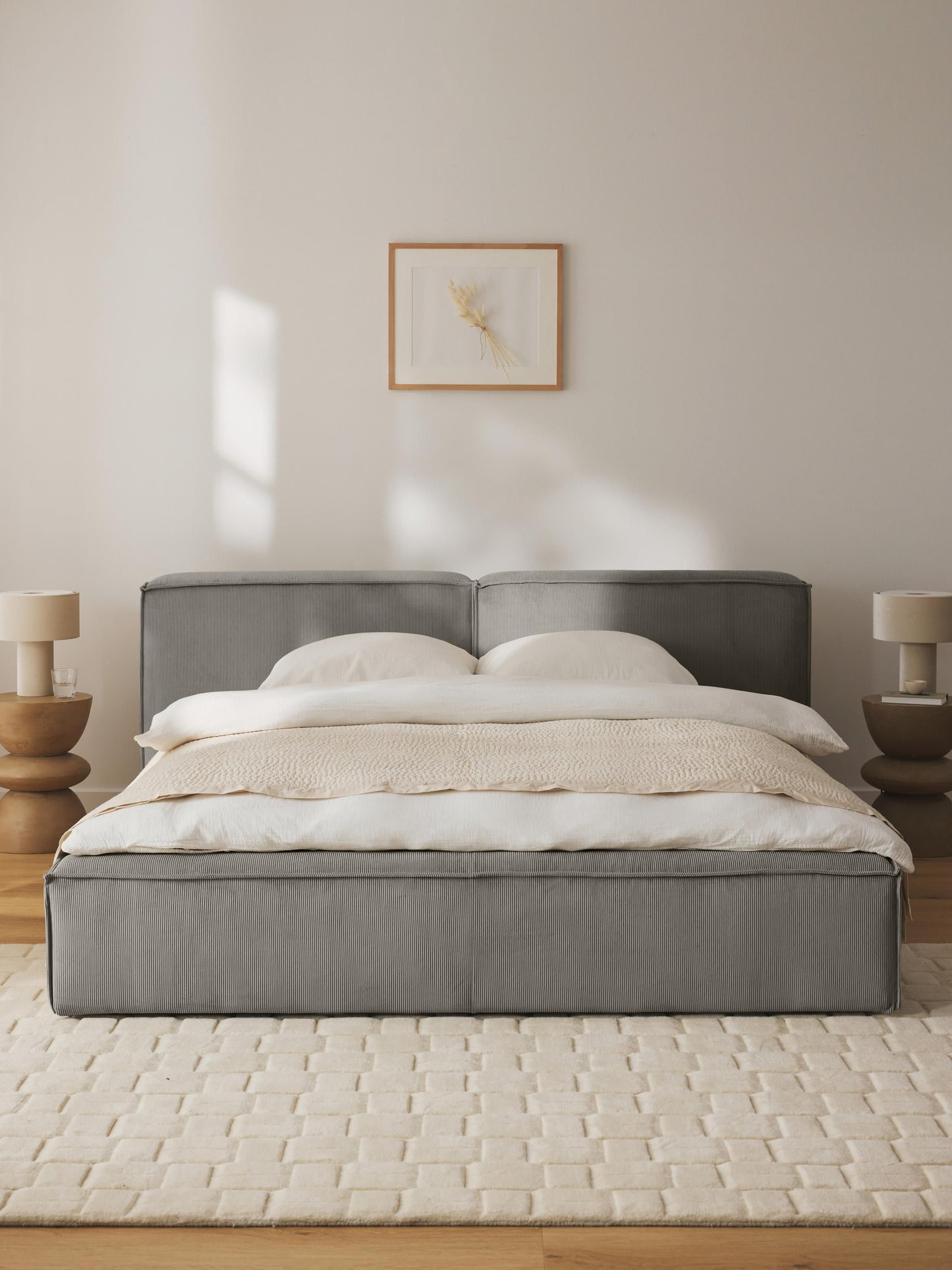 Lennvik Corduroy Upholstered Bed