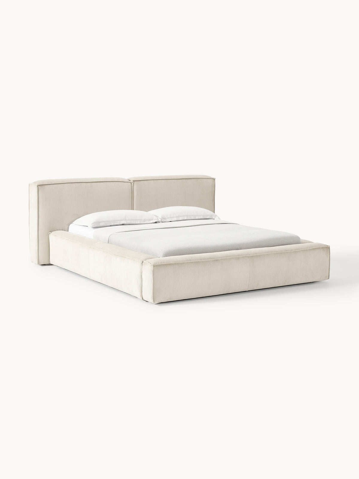Lennvik Corduroy Upholstered Bed with Storage