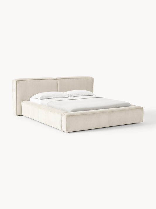 Lennvik Corduroy Upholstered Bed with Storage