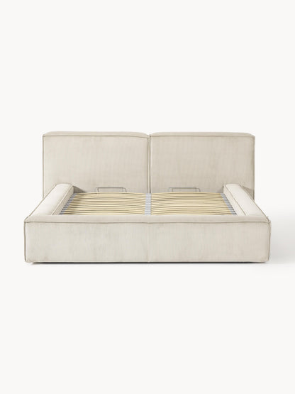 Lennvik Corduroy Upholstered Bed with Storage