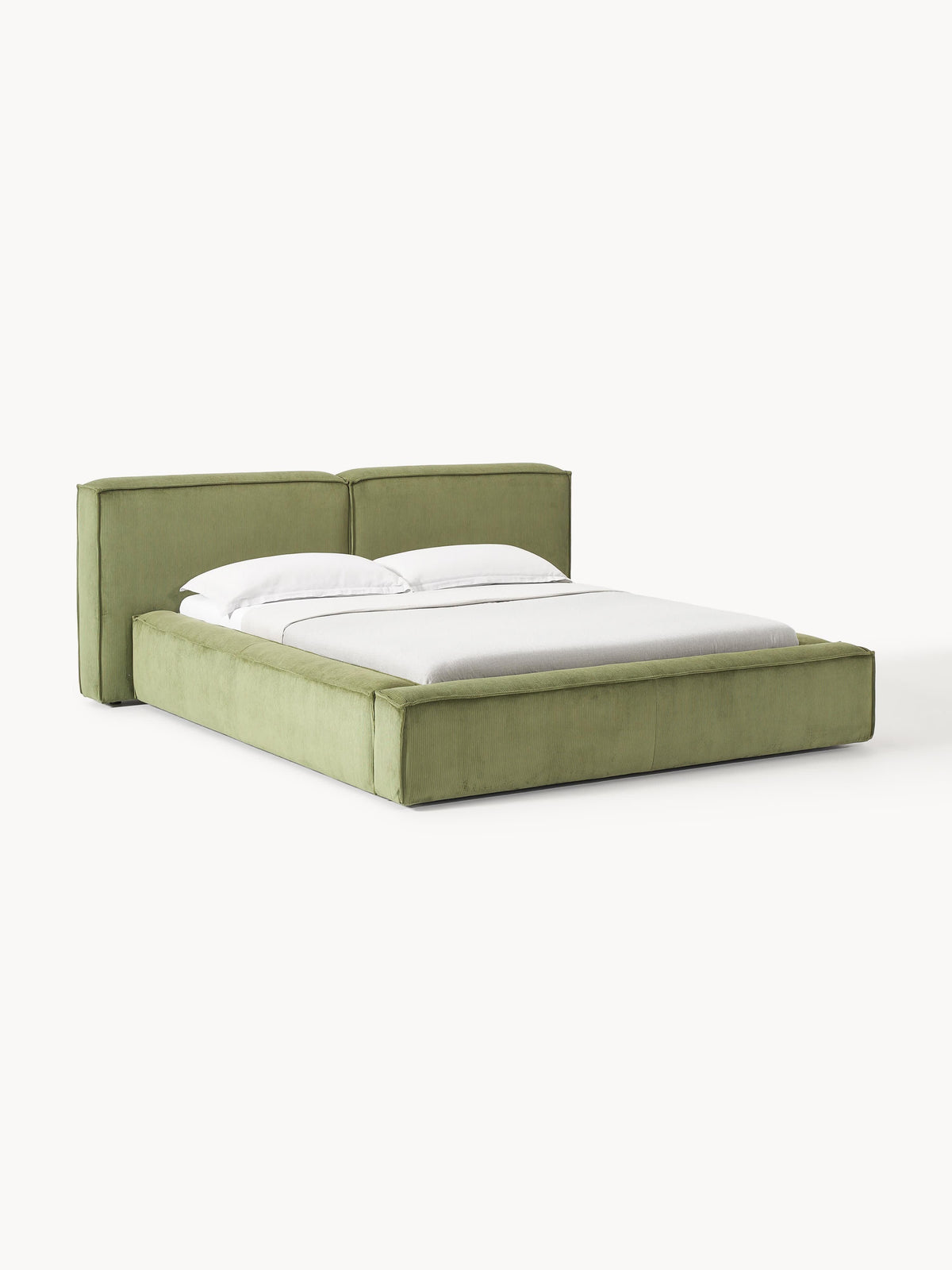 Lennvik Corduroy Upholstered Bed with Storage