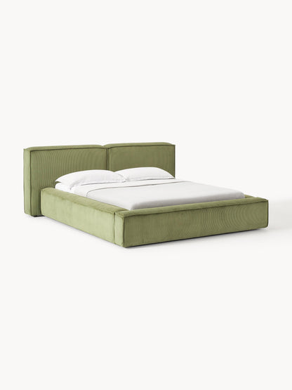 Lennvik Corduroy Upholstered Bed with Storage