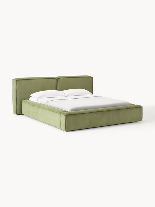 Lennvik Corduroy Upholstered Bed with Storage