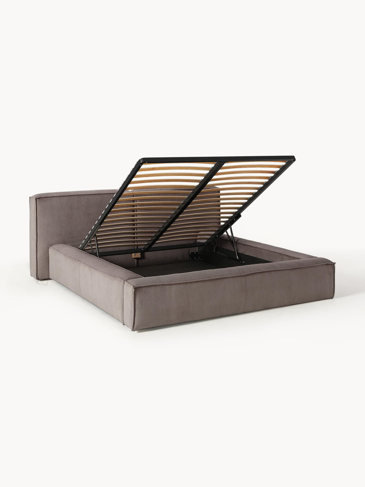 Lennvik Corduroy Upholstered Bed with Storage