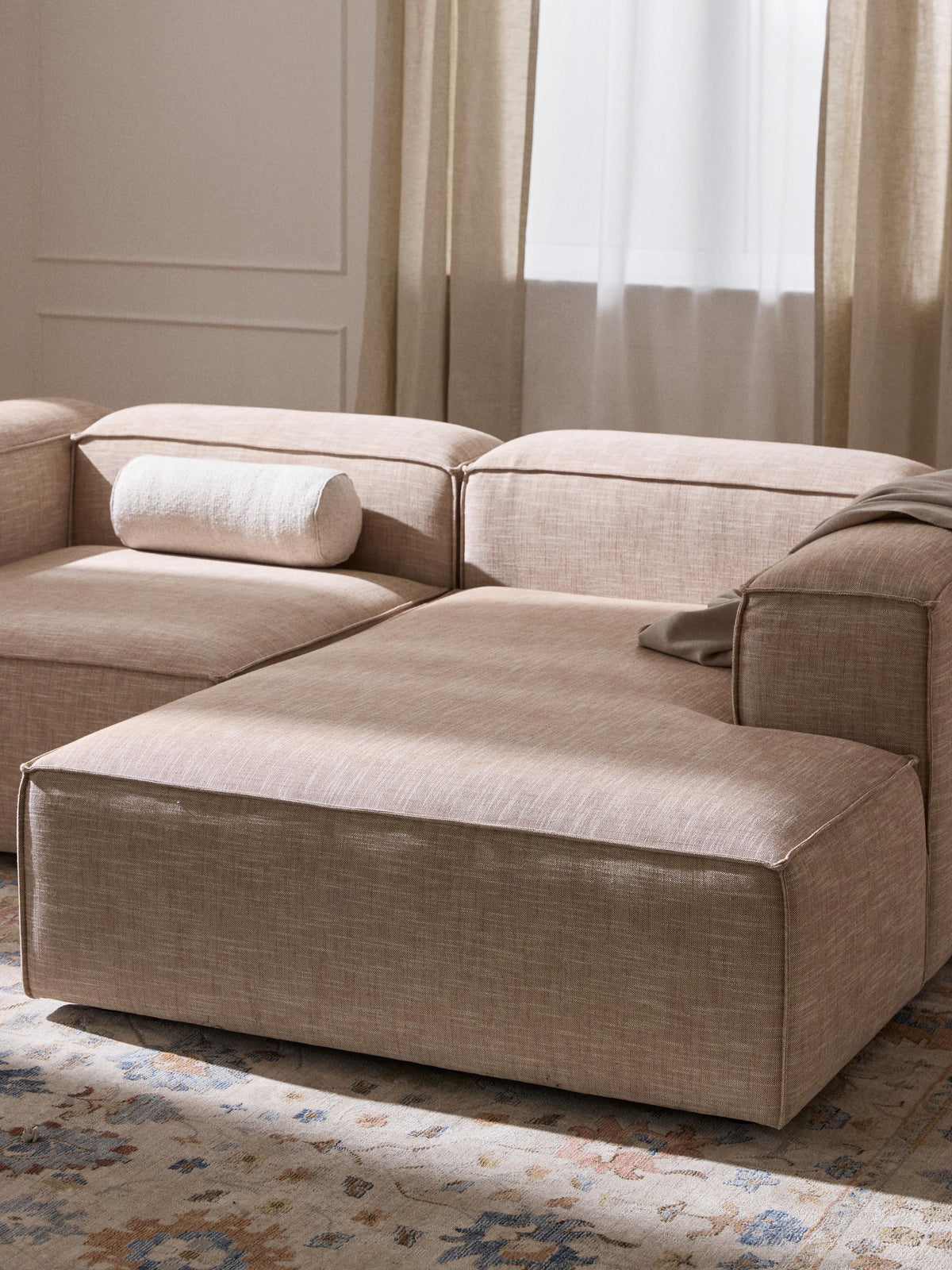 Lennvik Linen Blend Corner Ottoman Module