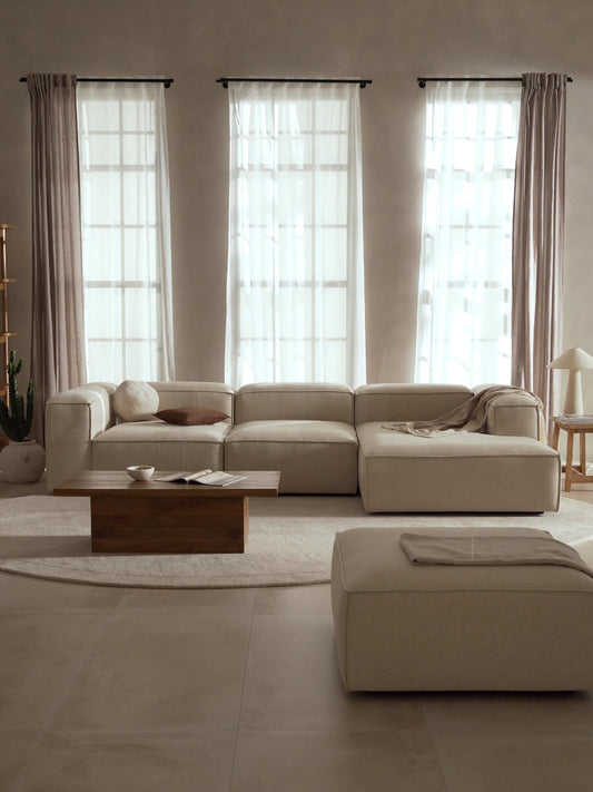 Lennvik Modular Linen Blend Corner Sofa (4-Seater)