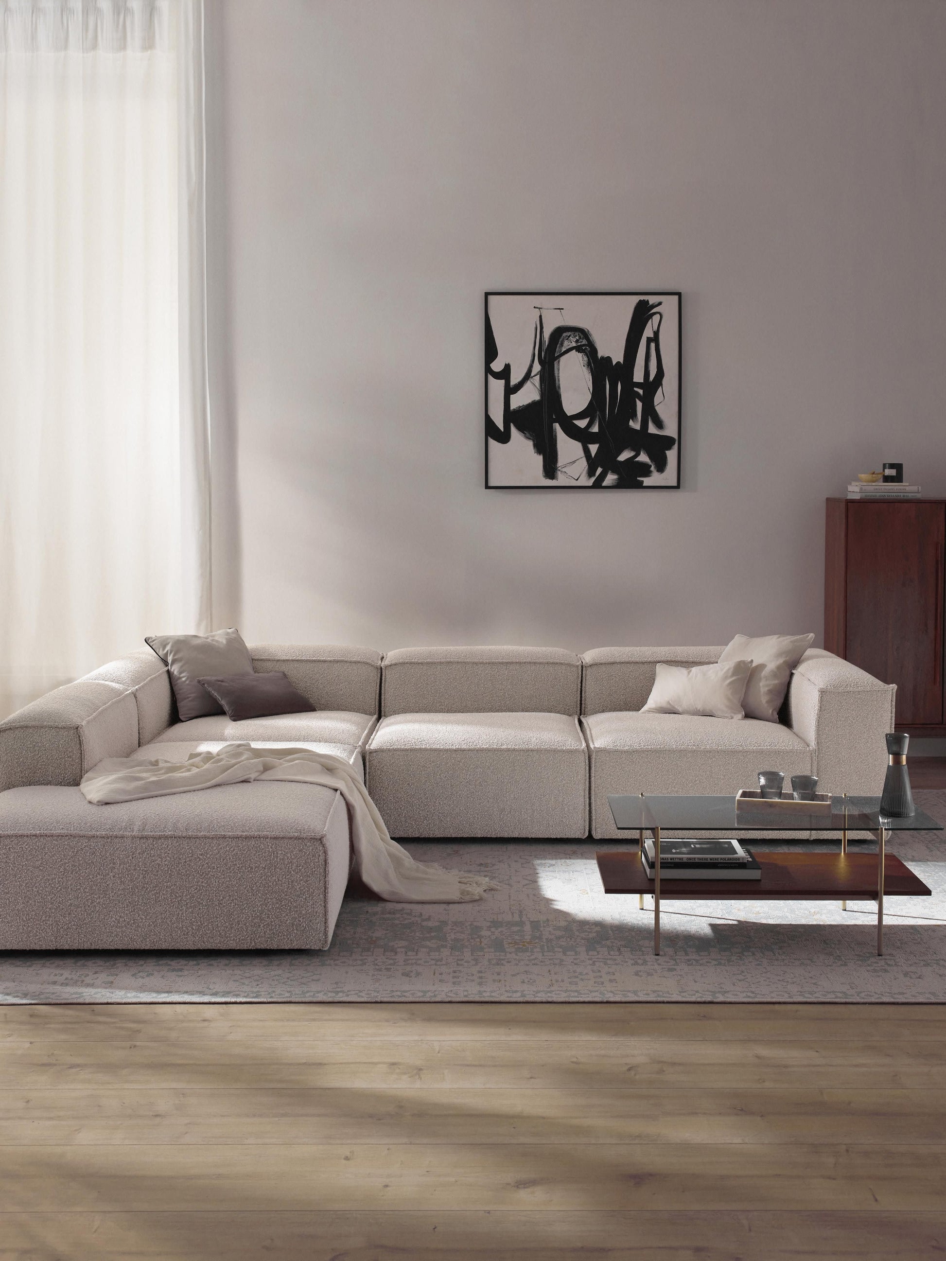 Lennvik Modular XL Bouclé Corner Sofa (4-Seater)