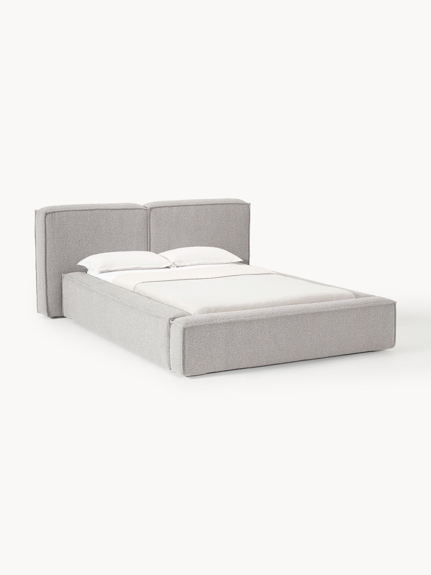 Lennvik Upholstered Bed in Bouclé