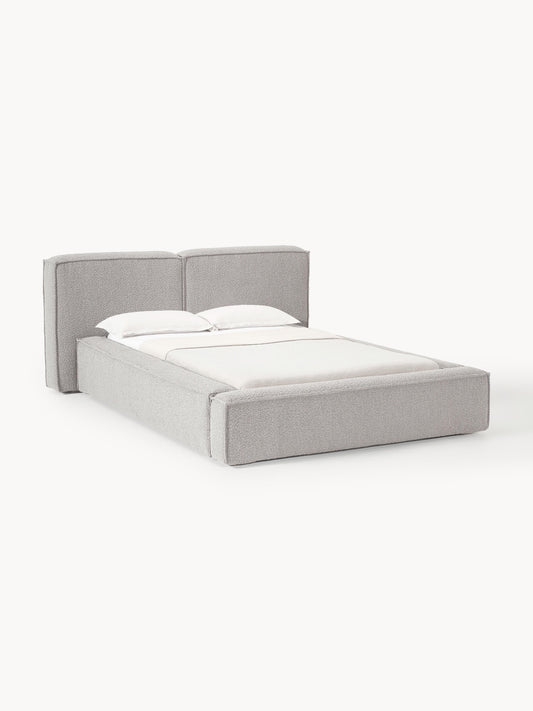 Lennvik Upholstered Bed in Bouclé