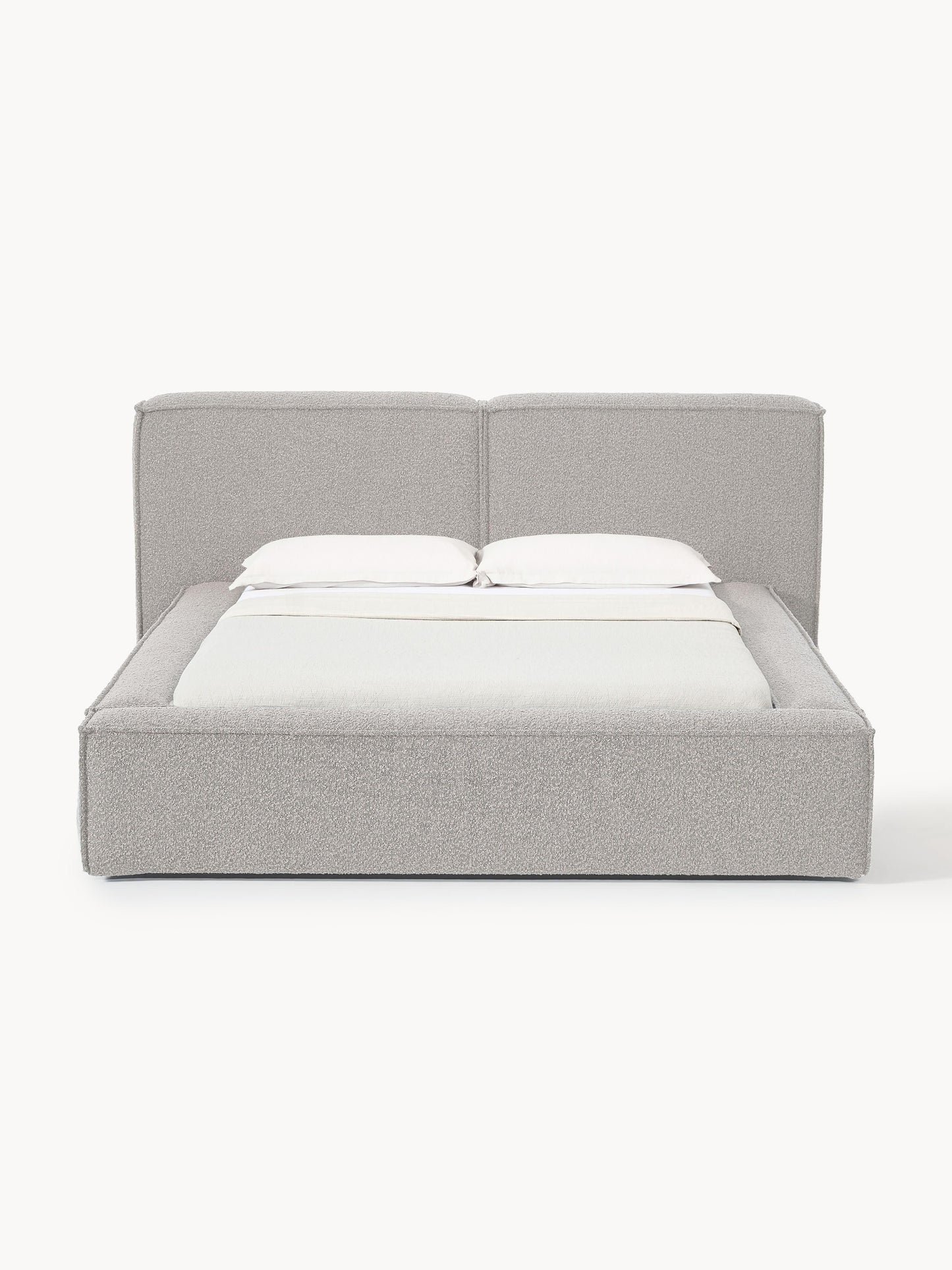 Lennvik Upholstered Bed in Bouclé