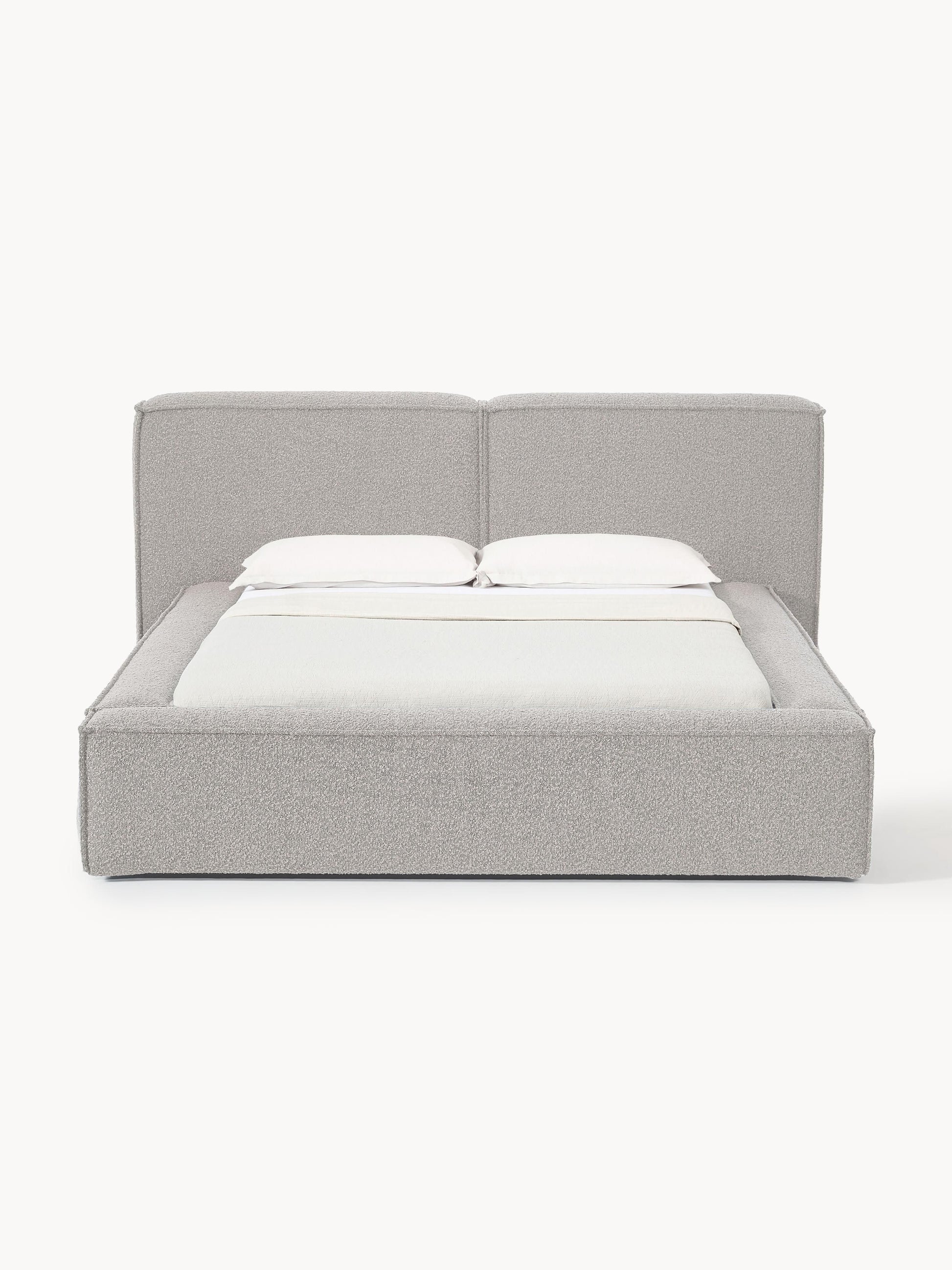 Lennvik Upholstered Bed in Bouclé