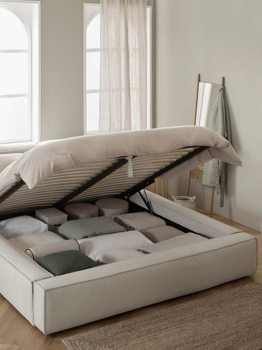 Lennvik Upholstered Bed with Storage