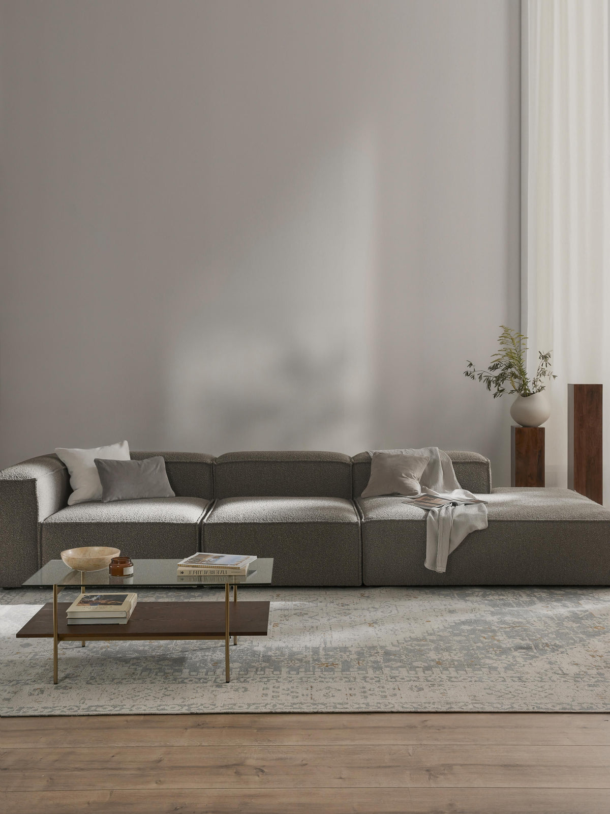 Lennvik XL Modular Ottoman in Bouclé