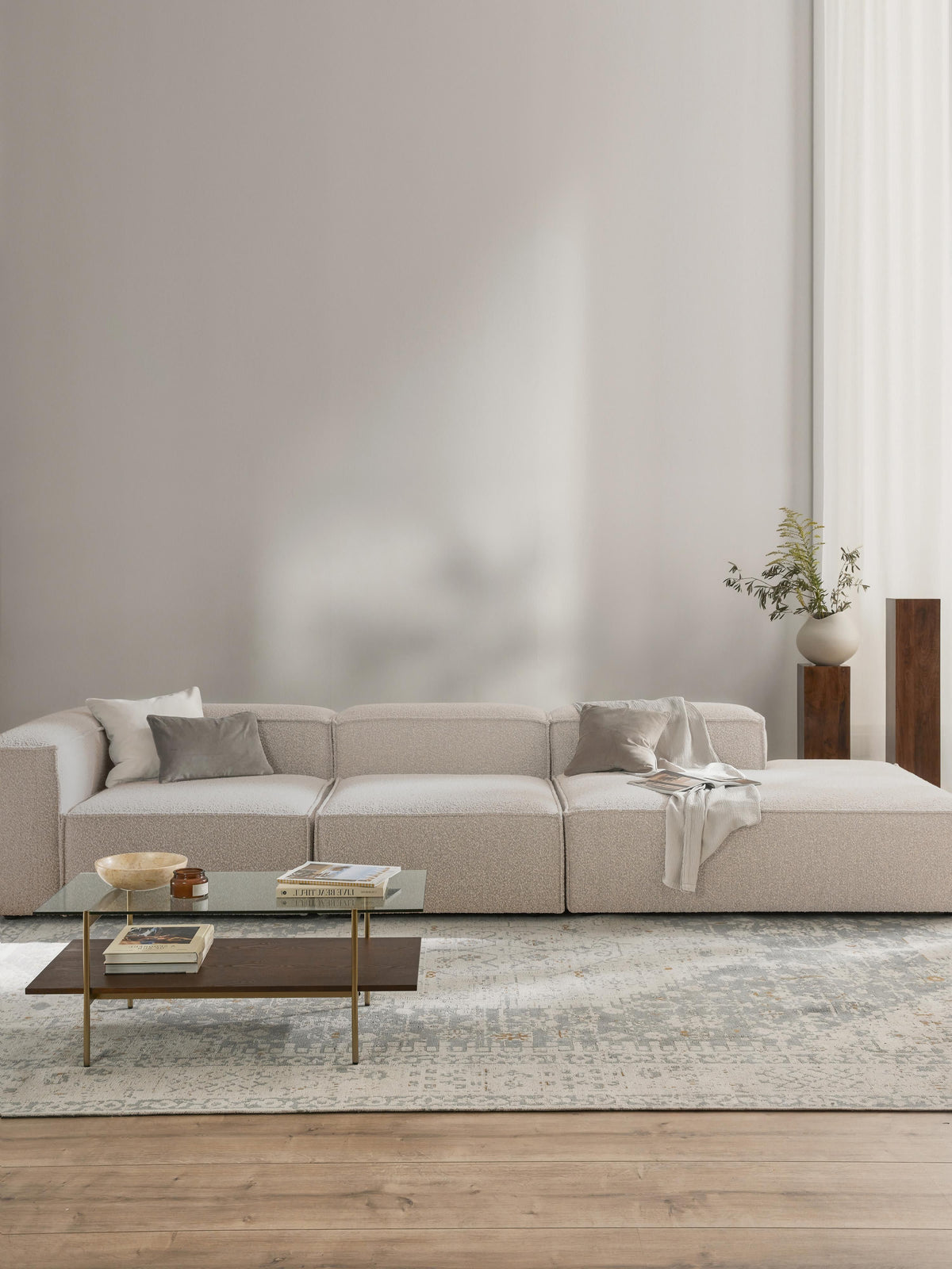 Lennvik XL Modular Ottoman in Bouclé