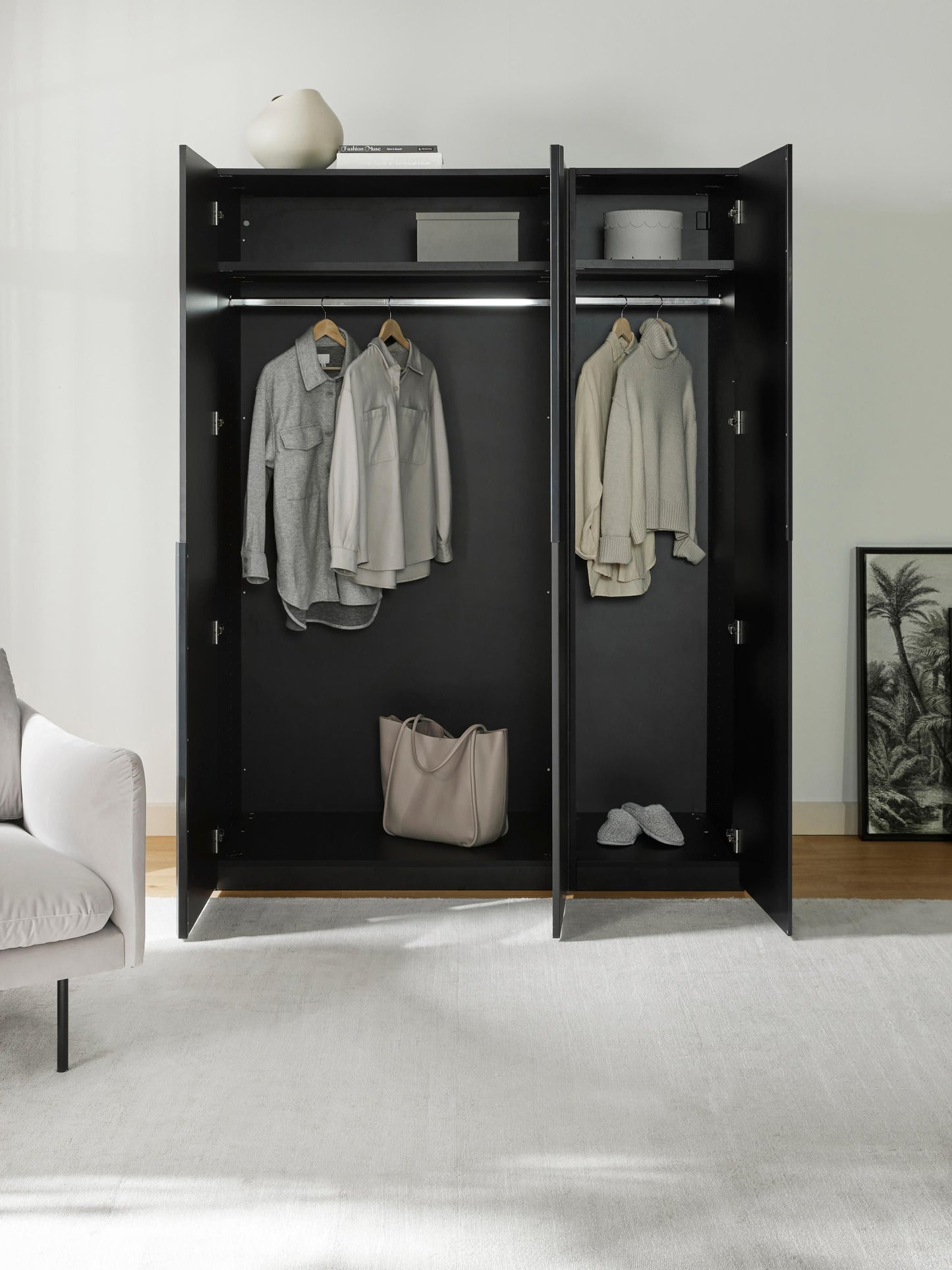 Lenvaro Modular Hinged-Door Wardrobe, 150 cm Wide, in Various Sizes