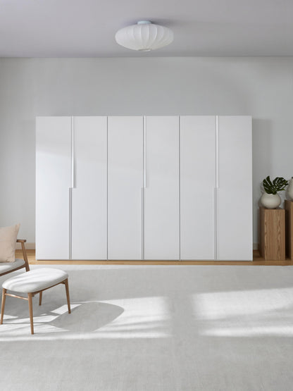 Lenvaro Modular Hinged-Door Wardrobe, 300 cm Wide, in Various Sizes