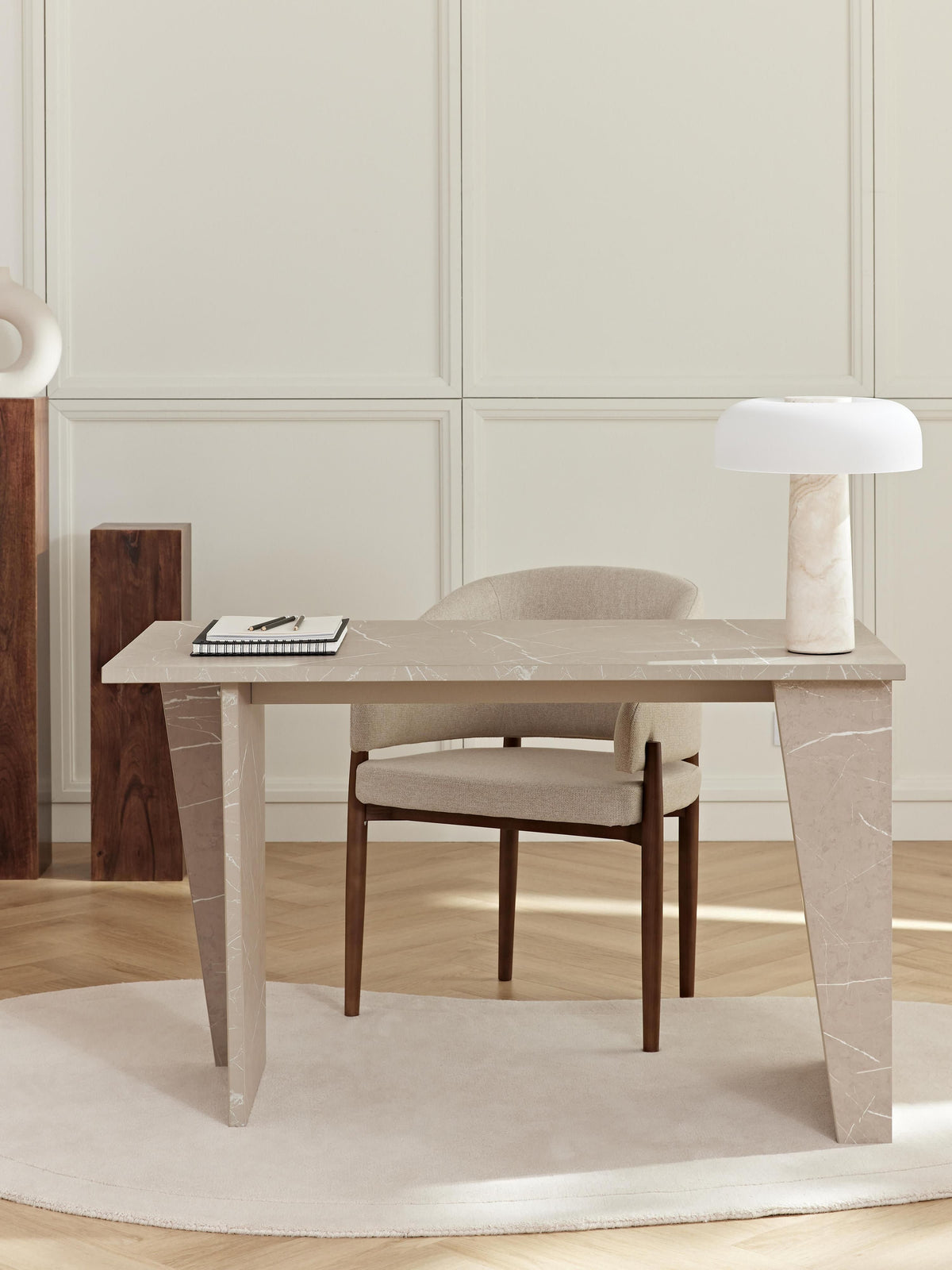 Lianvo Desk in Travertine Look