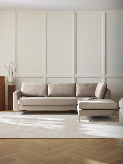 Lunvira Sofa Bed in Velvet with Mattress, 3-Seater