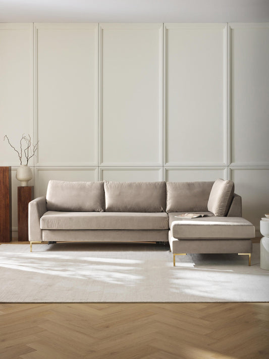 Lunvira Sofa Bed in Velvet with Mattress, 3-Seater