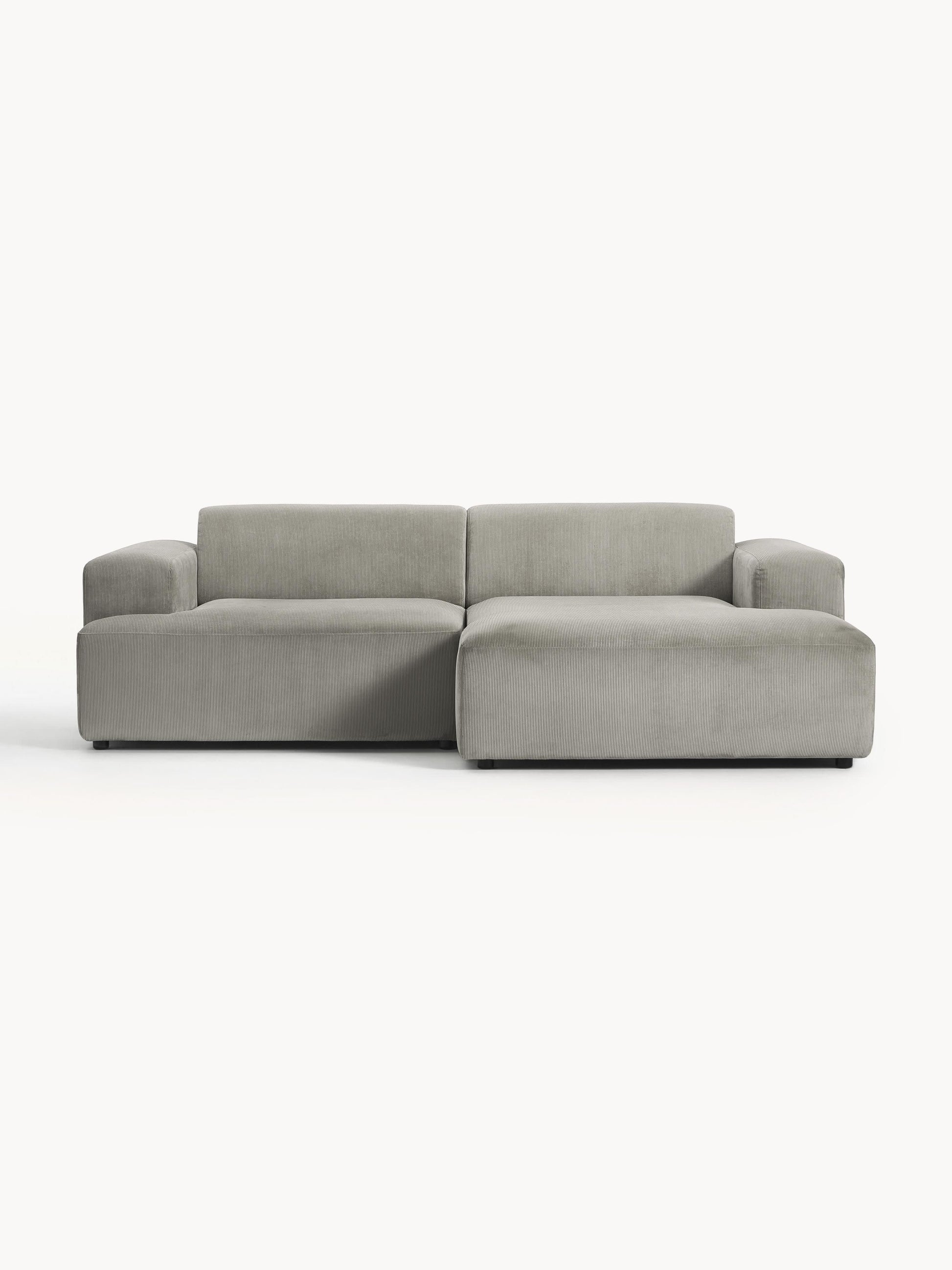 Melvora Corner Sofa in Corduroy, 3-Seater