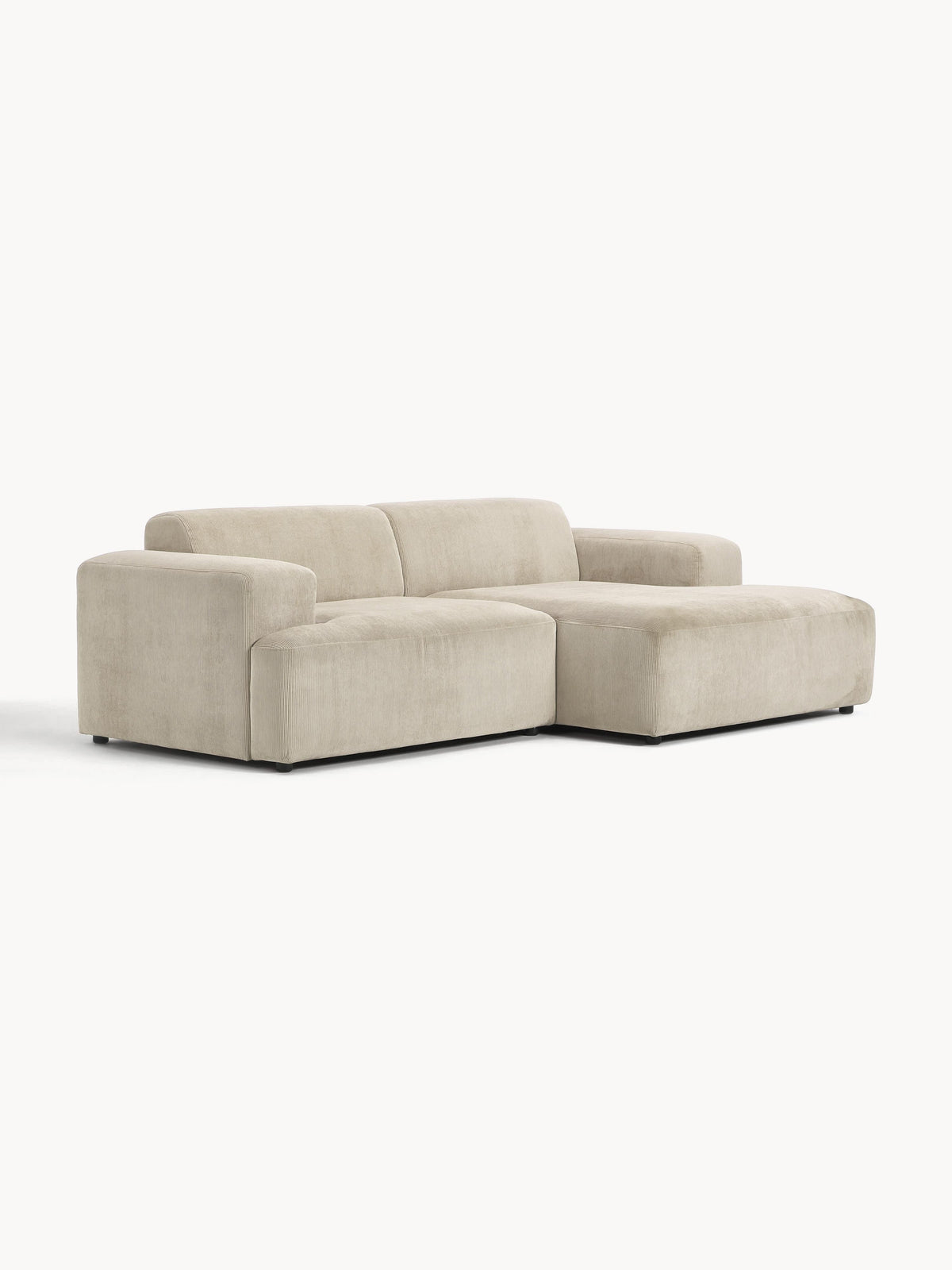 Melvora Corner Sofa in Corduroy, 3-Seater