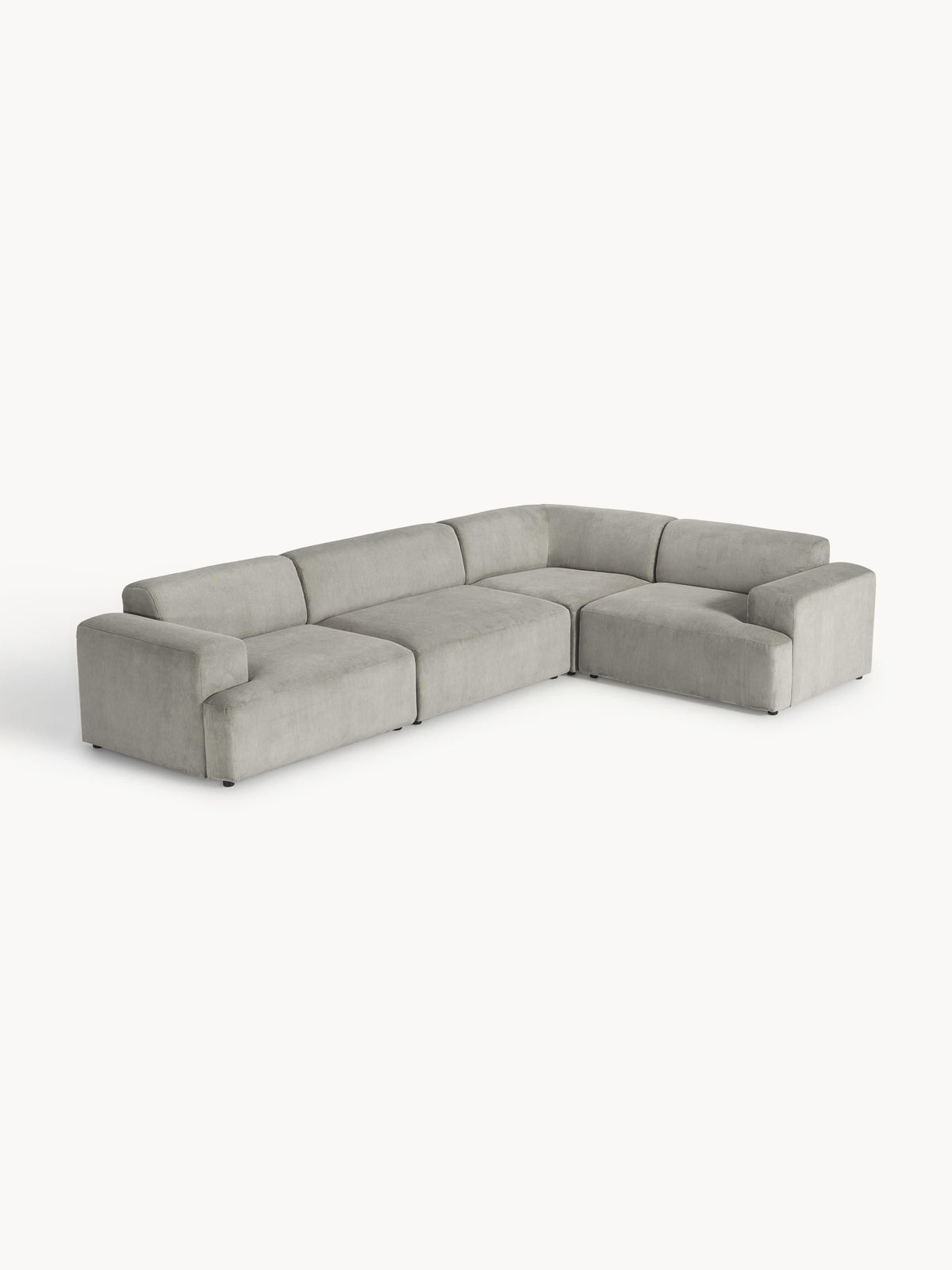 Melvora Large Corduroy Corner Sofa (4-Seater)
