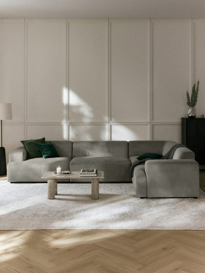 Melvora Large Corduroy Corner Sofa (4-Seater)