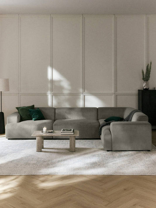 Melvora Large Corduroy Corner Sofa (4-Seater)