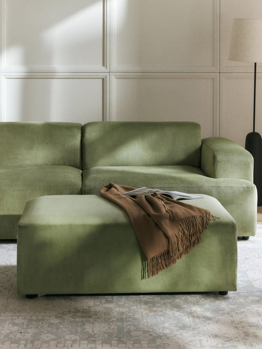Melvora XL Corduroy Ottoman, W 116 x D 72 cm