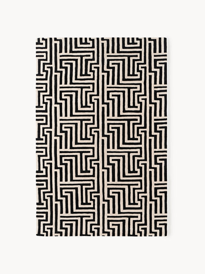 Montvero Hand-Tufted Wool Rug with Raised High-Low Texture