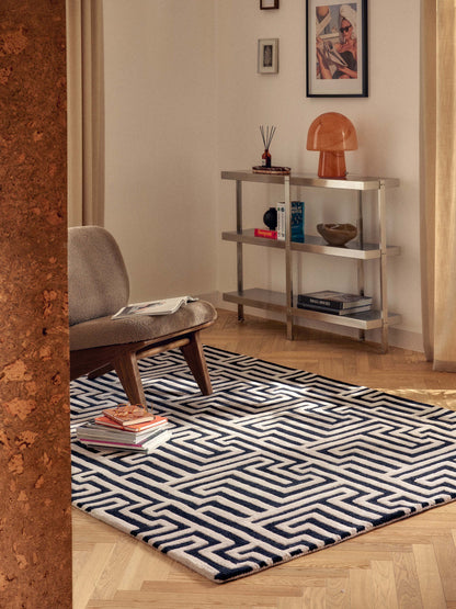 Montvero Hand-Tufted Wool Rug with Raised High-Low Texture