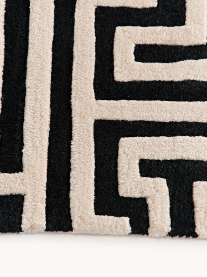 Montvero Hand-Tufted Wool Rug with Raised High-Low Texture