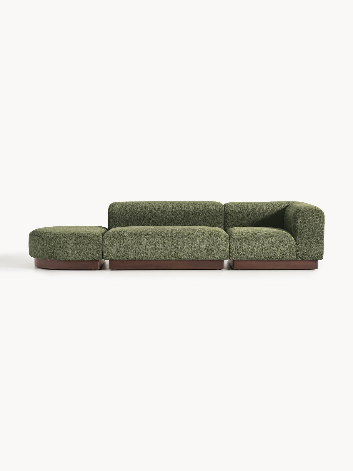 Natvira Modular Ottoman in Teddy Bouclé with Stool (Left/Right)