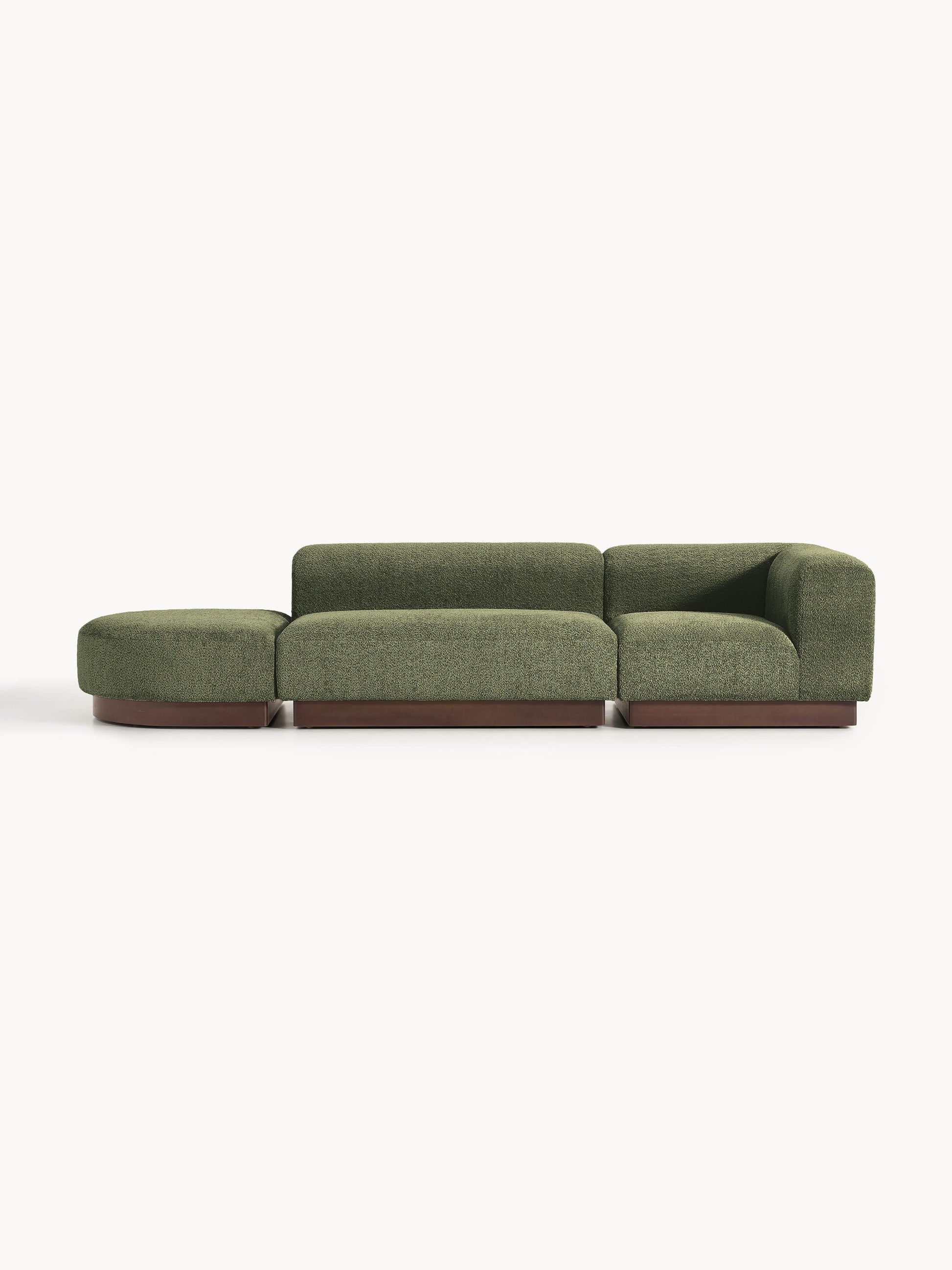 Natvira Modular Ottoman in Teddy Bouclé with Stool (Left/Right)