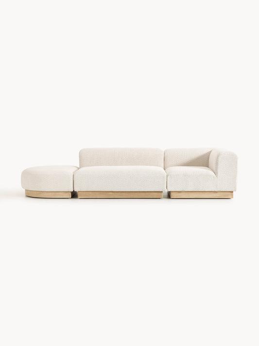 Natvira Modular Ottoman in Teddy Bouclé with Stool (Left/Right)