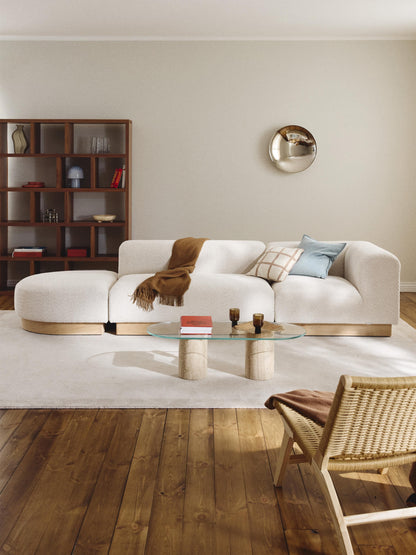 Natvira Modular Ottoman in Teddy Bouclé with Stool (Left/Right)