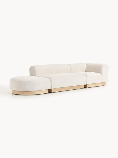 Natvira Modular Ottoman in Teddy Bouclé with Stool (Left/Right)