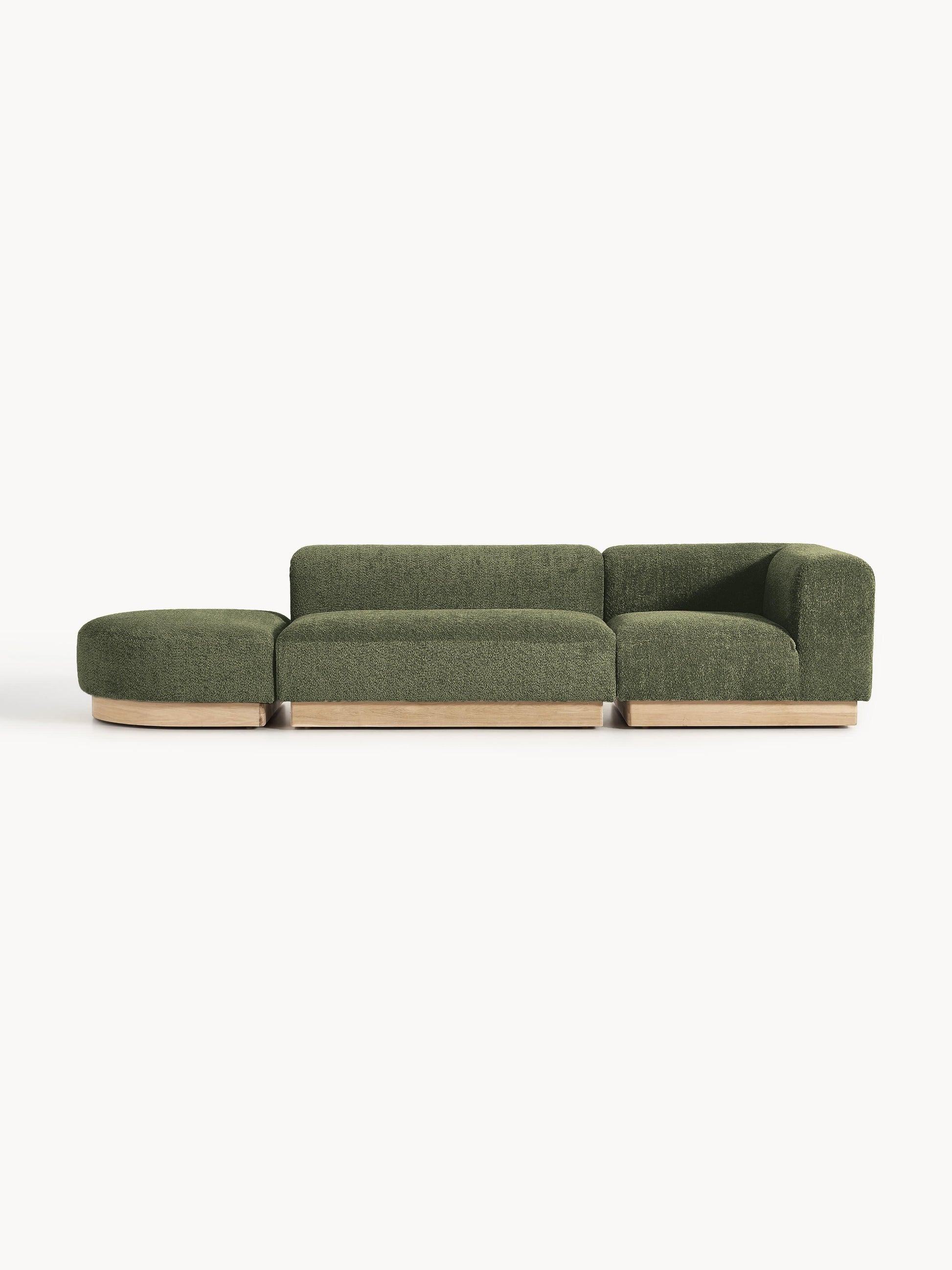 Natvira Modular Ottoman in Teddy Bouclé with Stool (Left/Right)