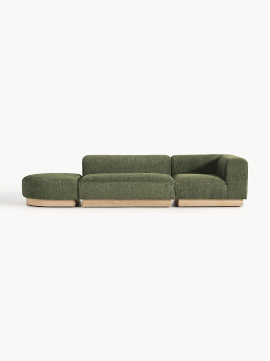 Natvira Modular Ottoman in Teddy Bouclé with Stool (Left/Right)