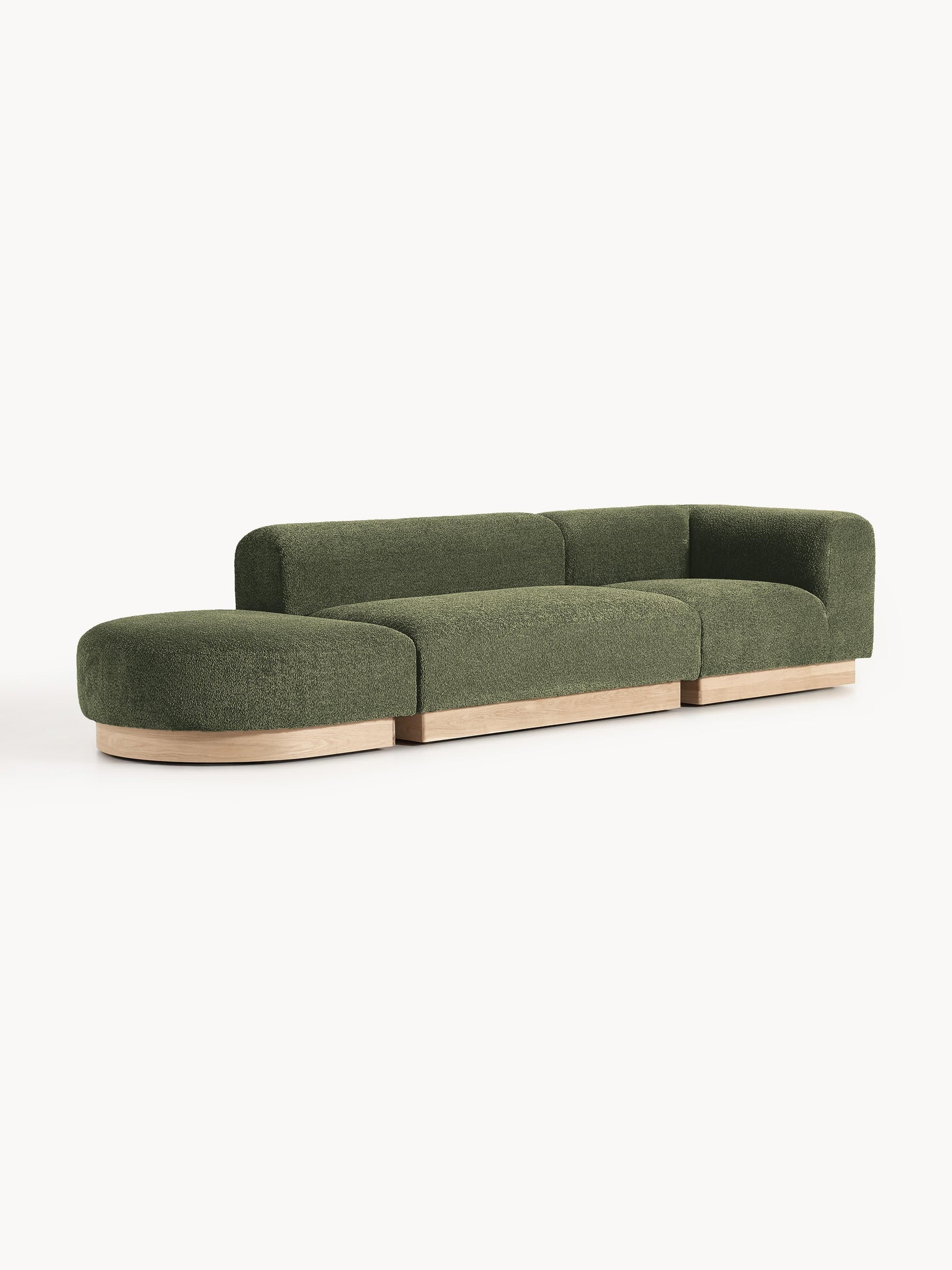 Natvira Modular Ottoman in Teddy Bouclé with Stool (Left/Right)
