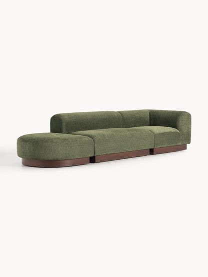Natvira Modular Ottoman in Teddy Bouclé with Stool (Left/Right)