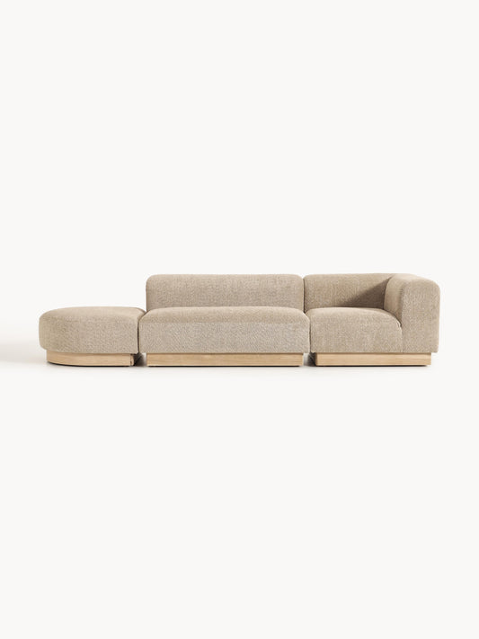 Natvira Modular Ottoman in Teddy Bouclé with Stool (Left/Right)