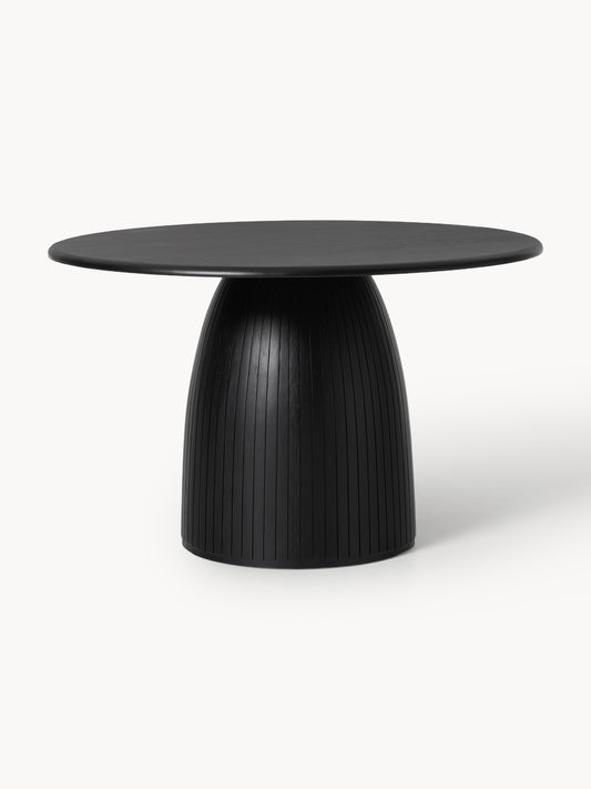 Nelvara Round Dining Table with Fluted Texture, in Various Sizes