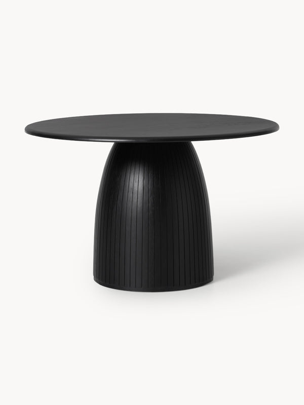 Nelvara Round Dining Table with Fluted Texture, in Various Sizes