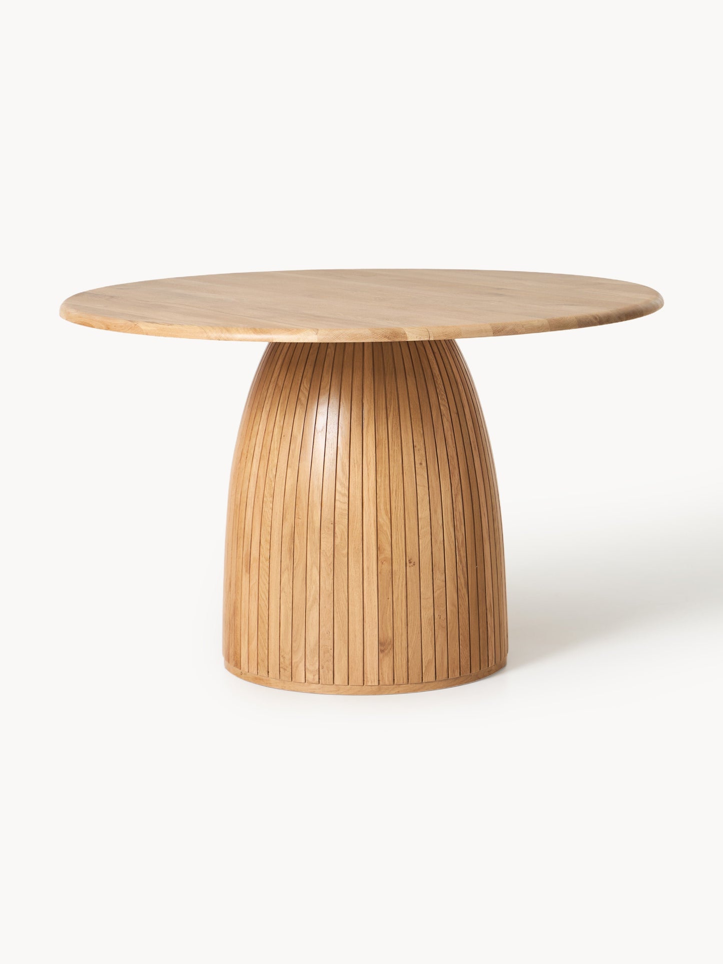Nelvara Round Dining Table with Fluted Texture, in Various Sizes